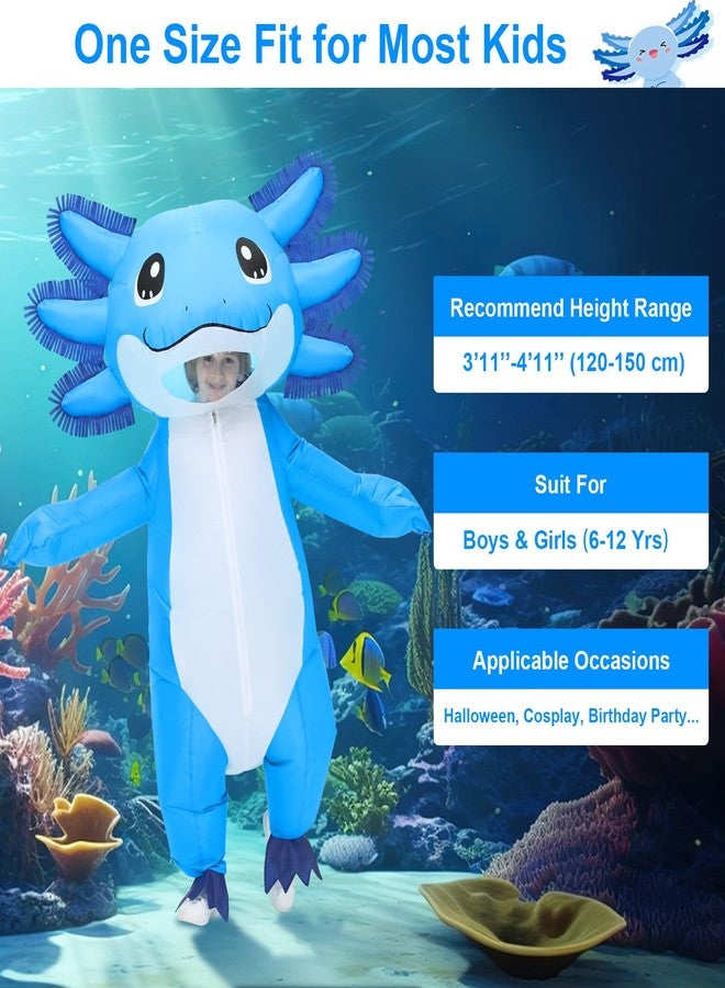 Stegosaurus Inflatable Axolotl Costume for Kids Halloween Kid Blow Up Costume Deluxe Blue Costumes for Girls Boys Cosplay Party - Image 3